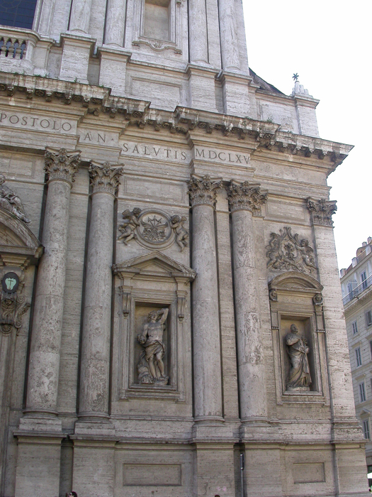 close up of facade on church