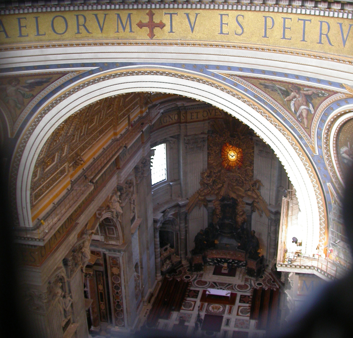 Vatican, Saint Peter's basilica, view of altar from dome